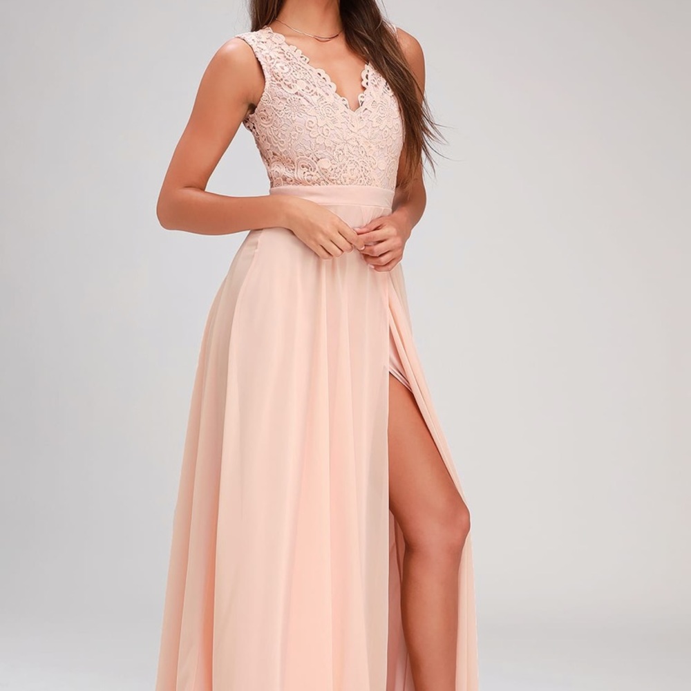 Lulus Do Re Mi Blush Lace Backless Dress size 4 6